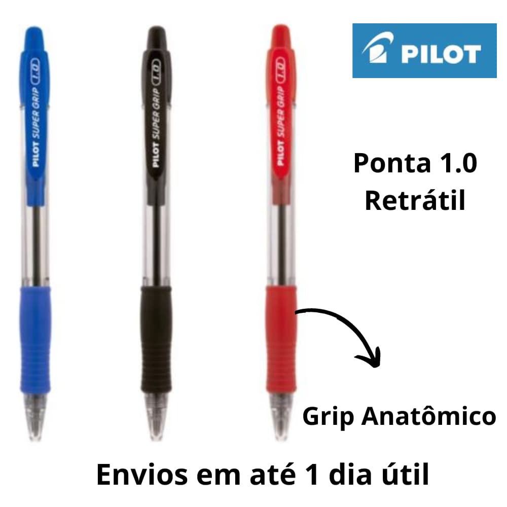 Caneta Esferográfica Retrátil Pilot Super Grip 1.0mm