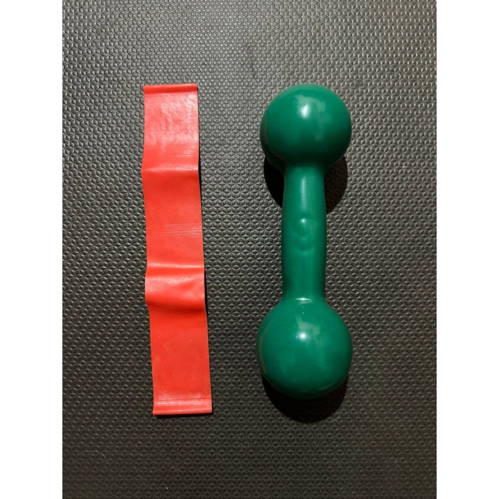 kit halter emborrachado 3kg + mini band