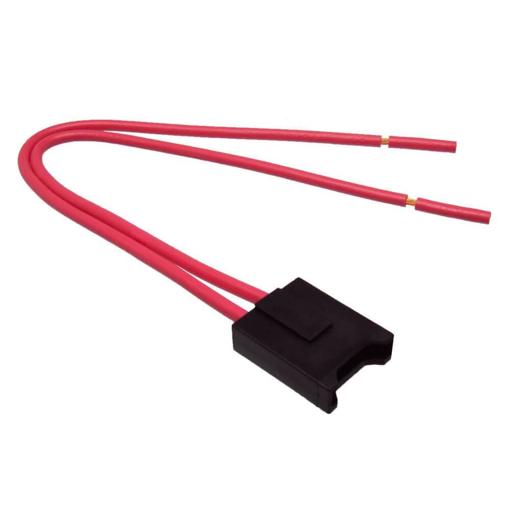 Porta Fusível Lâmina Médio C/ Fio 2,5mm VERMELHO 15cm
