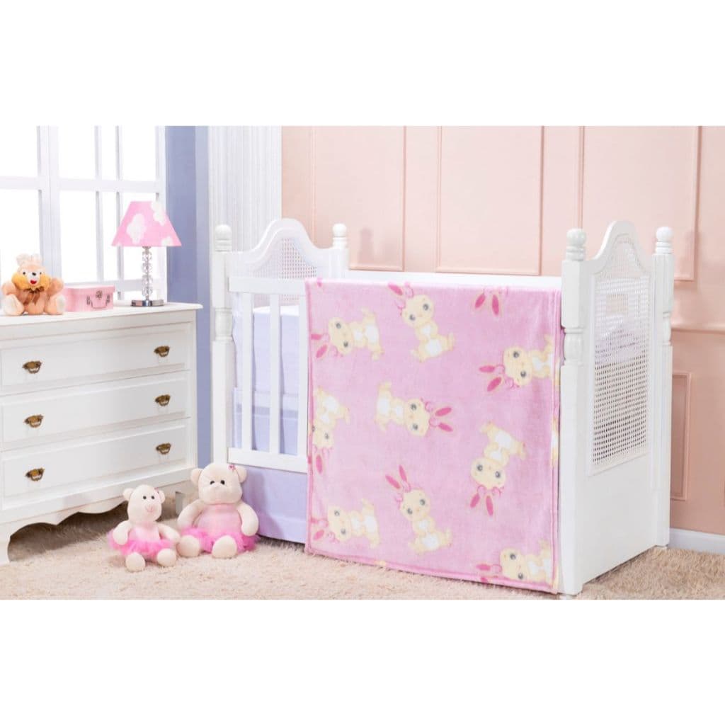 Cobertor Manta Bebe Estampado Rosa Não Alérgico Etruria Lolla