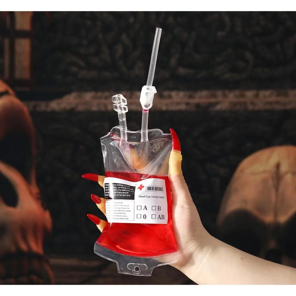 350ml Saco De Sangue Vazio Para Halloween Bebidas Reutilizáveis (Nao contem sangue falso na bolsa)..s