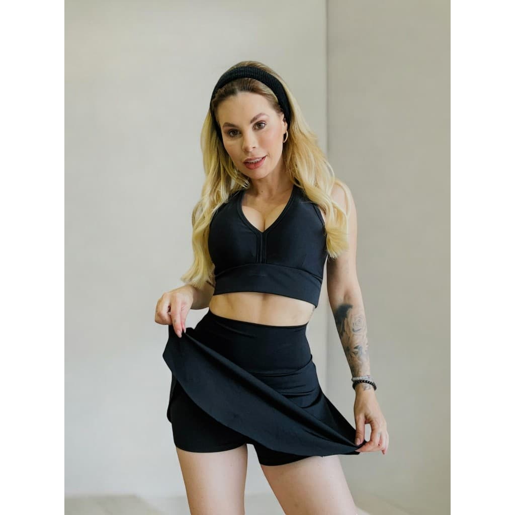 Conjunto Academia Feminino Short saia e Top Suplex