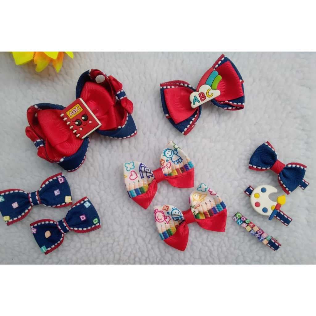 kit de laço infantil escolar/volta as aulas/laço de meninas/TENHO  OUTRAS CORES DISPONÍVEIS KIT 06