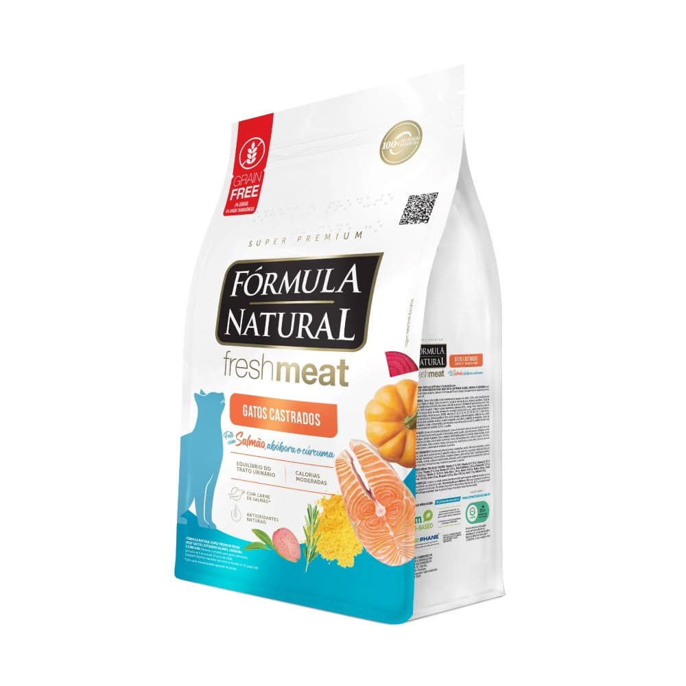 Ração Fórmula Natural Fresh Meat Gatos Castrados Sabor Salmão 10,1kg Adimax