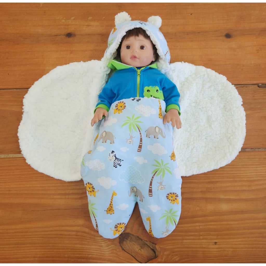 Saco de Bebê Dormir Sherpa Carneirinho Liso Estampado