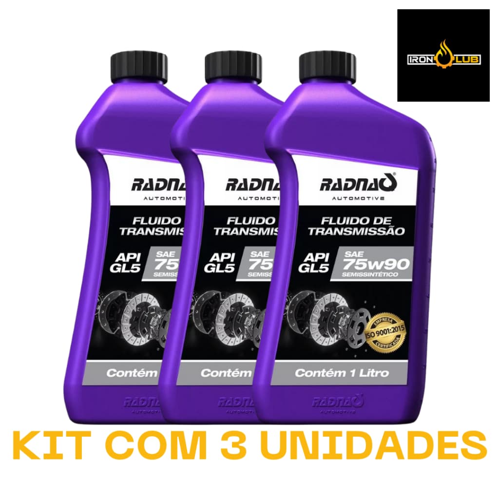 KIT 3 LITROS FLUIDO DE TRANSMISSÃO RADNAQ 75W90