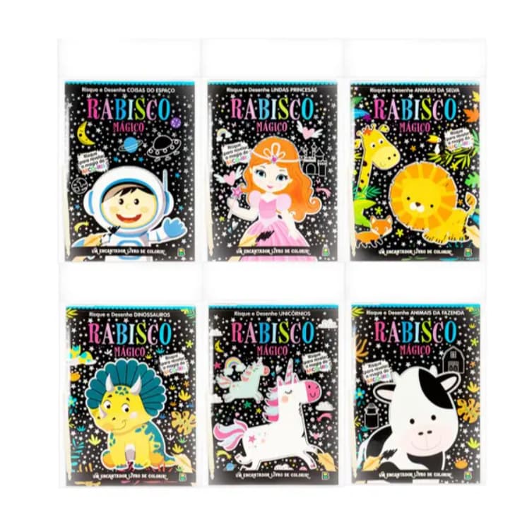 Livro Infantil Interativo Coleção Rabisco Mágico Em 6 Volume - Todo Livro