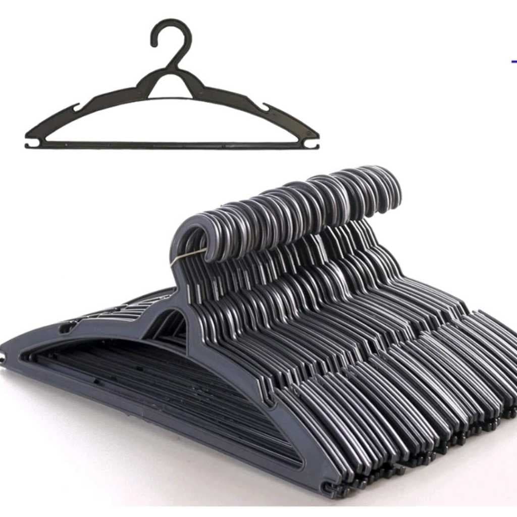 Cabide Adulto Preto kit 70 Cabides  Organizadores de Roupas