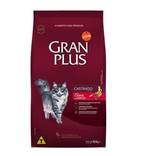 Ração Gran Plus Gatos Castrados Carne 10.1kg