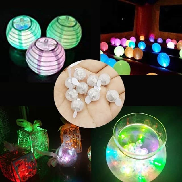 20 Mini Led bolinha  P Bexiga Lampada Festa Balão Decoração Casamento diversão  Artigos de Festa