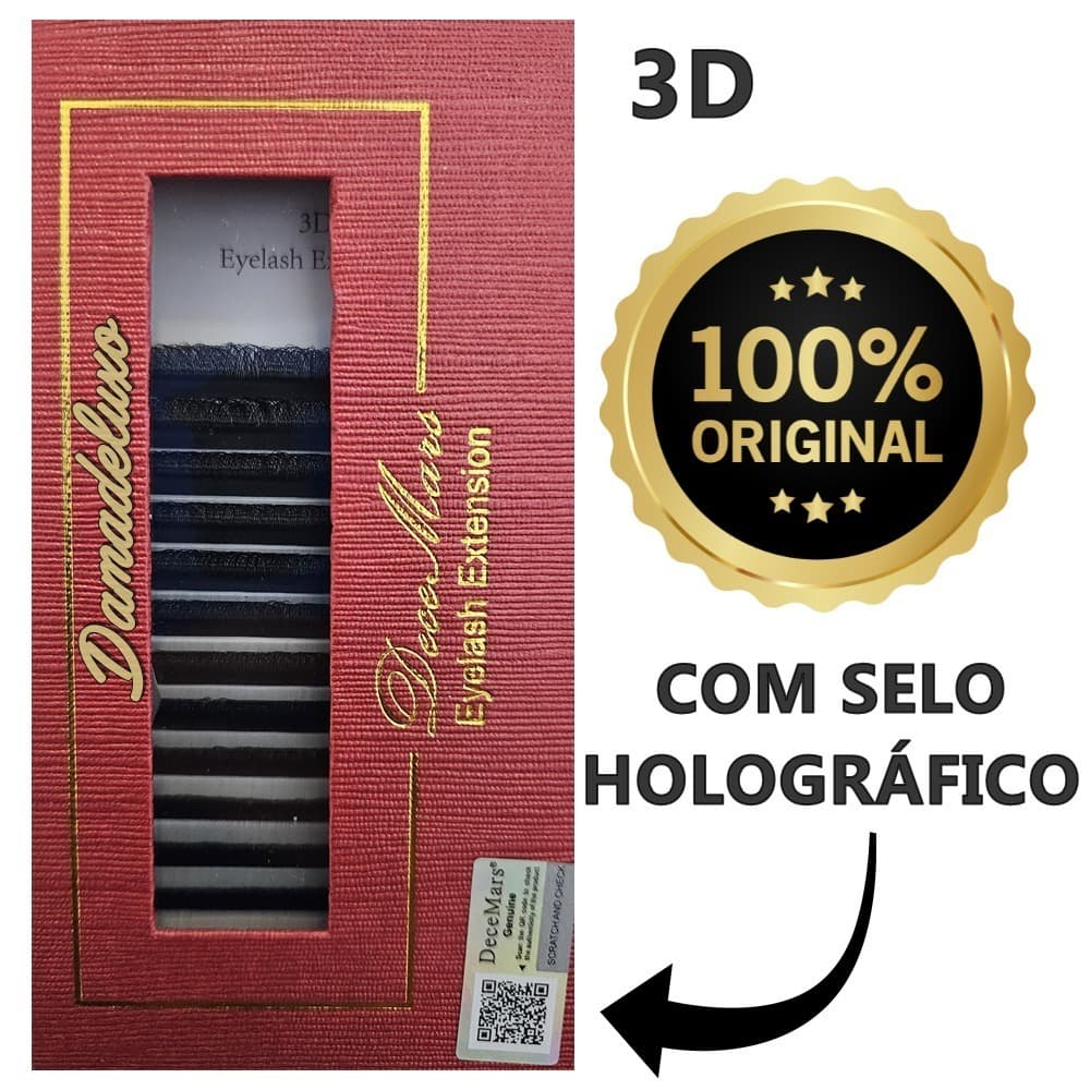Cílios W 3D Mega Volume Brasileiro 0.07D MIX 8-15mm Curvatura C D DD L M-Decemars 3D
