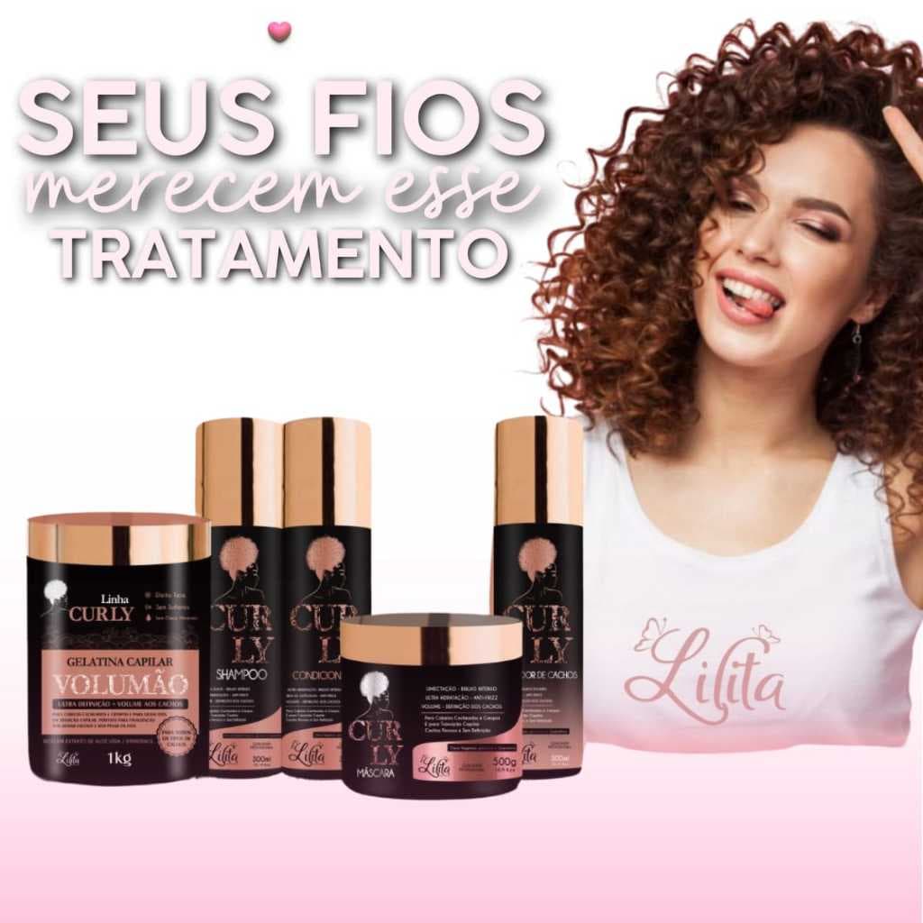 Kit Cachos tratamento intenso de recuperação e memorização das curvas 5 produtos vem com a gelatina
