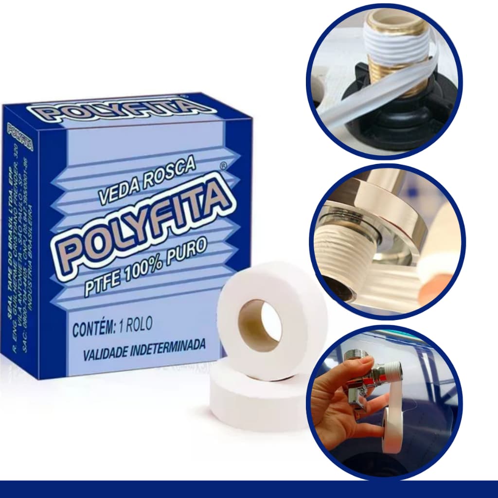 Fita Veda Rosca Teflon Polyfita 12mm x 5mts Envio Imediato