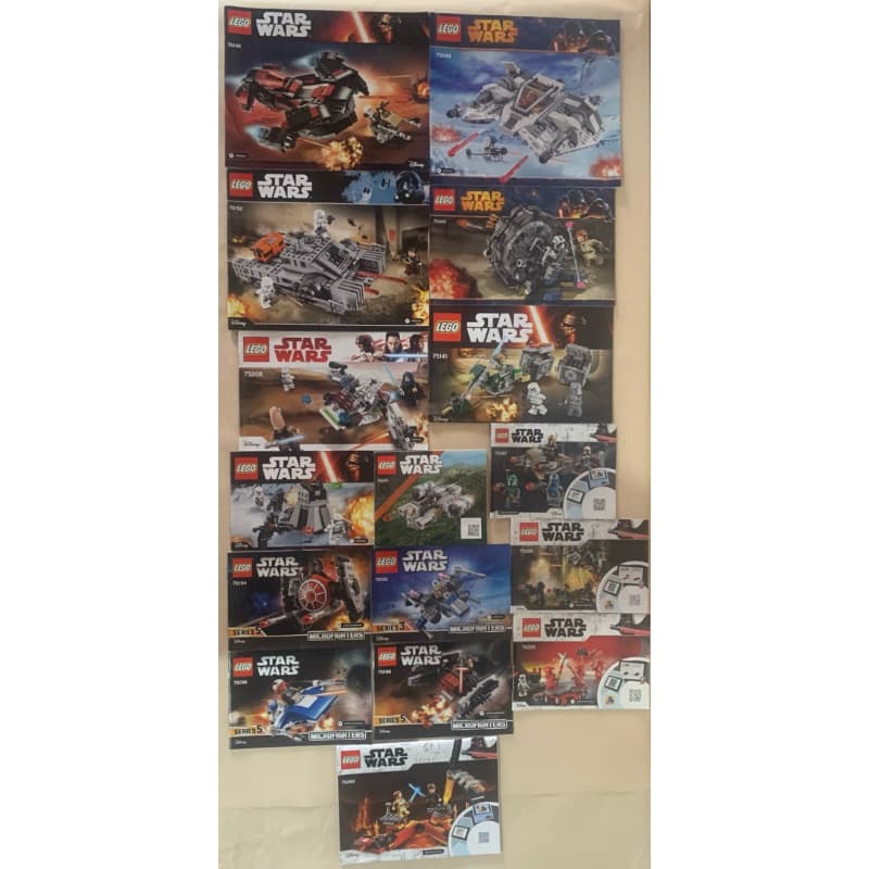 Lego Star Wars lote com 16 instruções lego original (APENAS MANUAL DE INSTRUÇÕES)