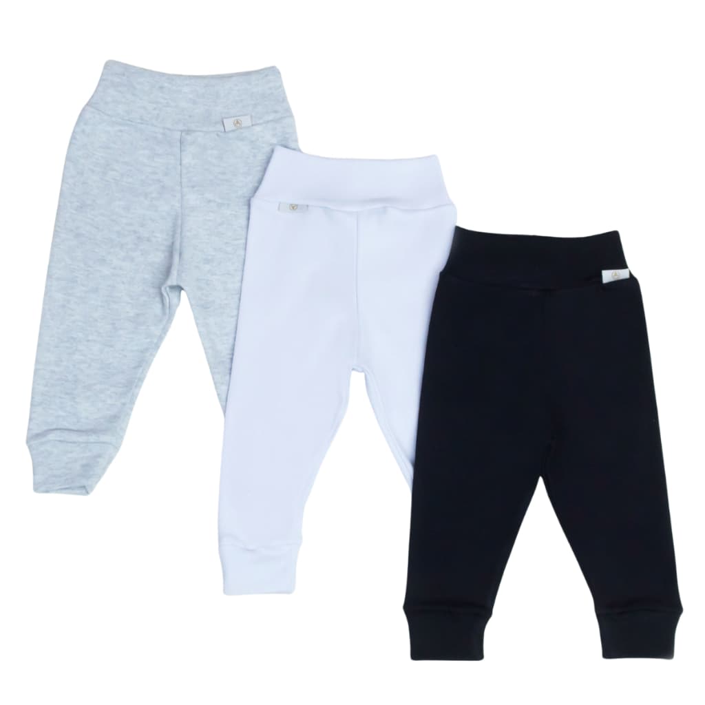 Calça de Bebe Menino Menina Unissex 03 Peças Suedine 100% Algodão Roupas de Bebê Macio Antialergico
