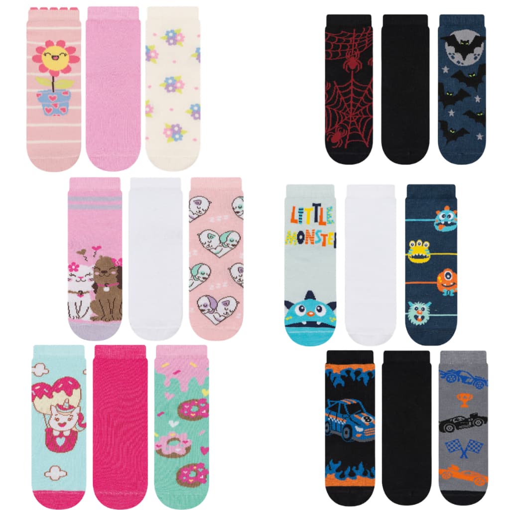 Kit 3 Pares Meia Infantil  Menino E Menina Cia Da Meia Confotável e Macia