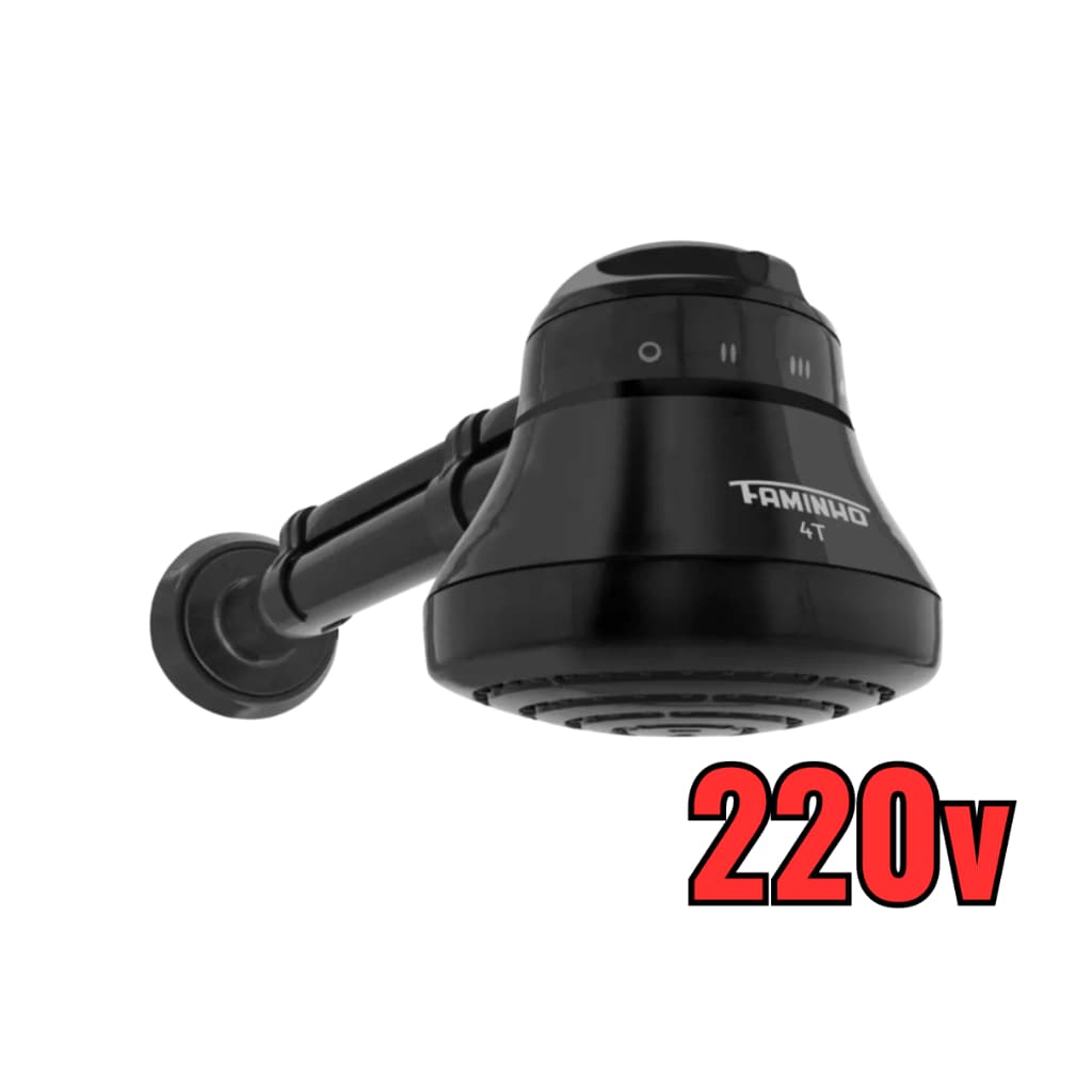 Chuveiro Elétrico Ducha Fame Preto C/ Cano 4t 6800w 220v