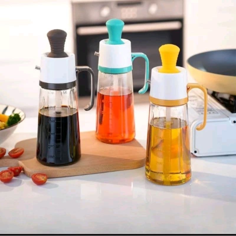 Dispenser Recipiente Multiuso Garrafa de Vidro Luxo De Azeite Vinagre Pimenta Óleo Molho