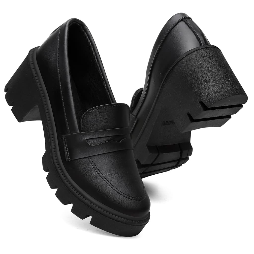 Mocassim com gravata Feminino Sola Tratorada com salto alto Lançamennto Envios Imediato
