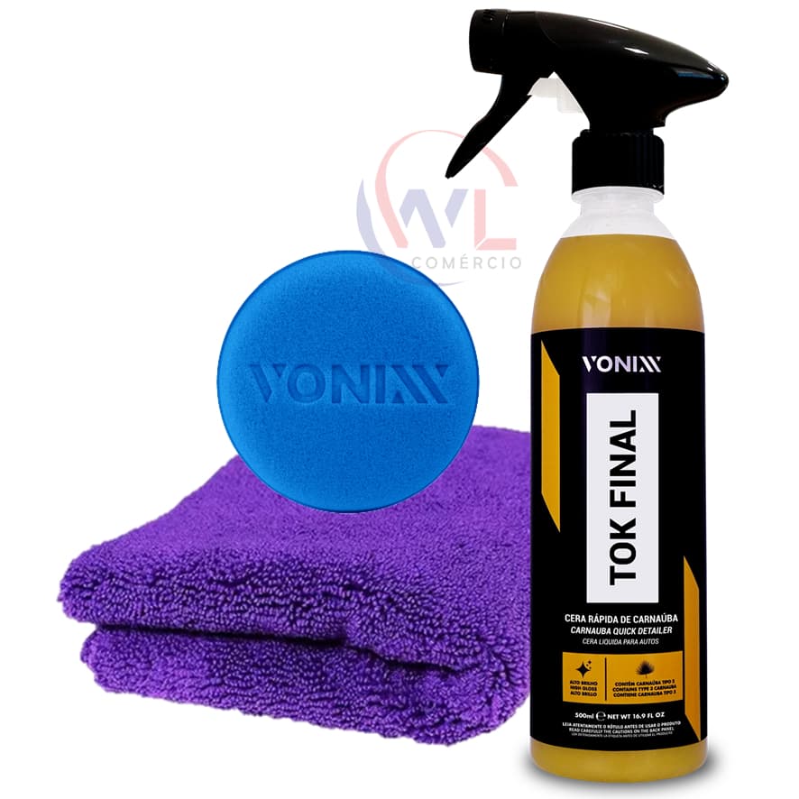 Kit Vonixx Limpeza Automotiva Acabamento Automotivo Cera Tok Final