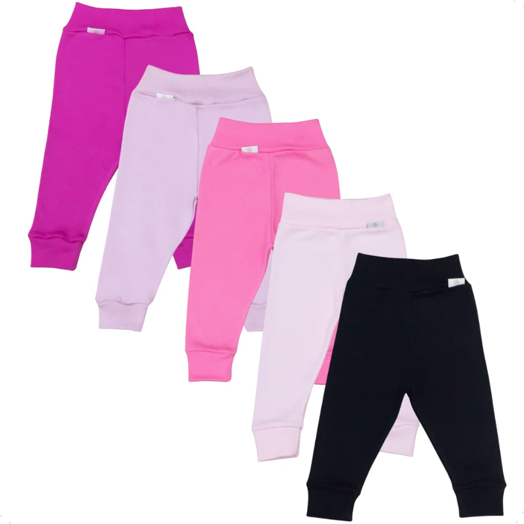 Kit 05 Peças Calça Confort de Bebe Menino e Menina Suedine 100% Algodão Roupas de Bebê Confortável