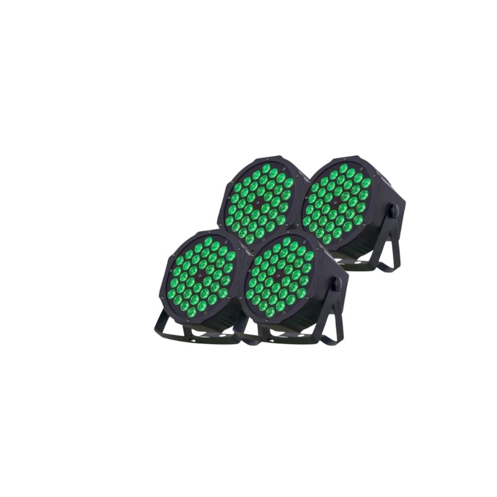 4 Canhão Refletor Led Par 64 Rgb Triled 36 Leds 3w Dmx