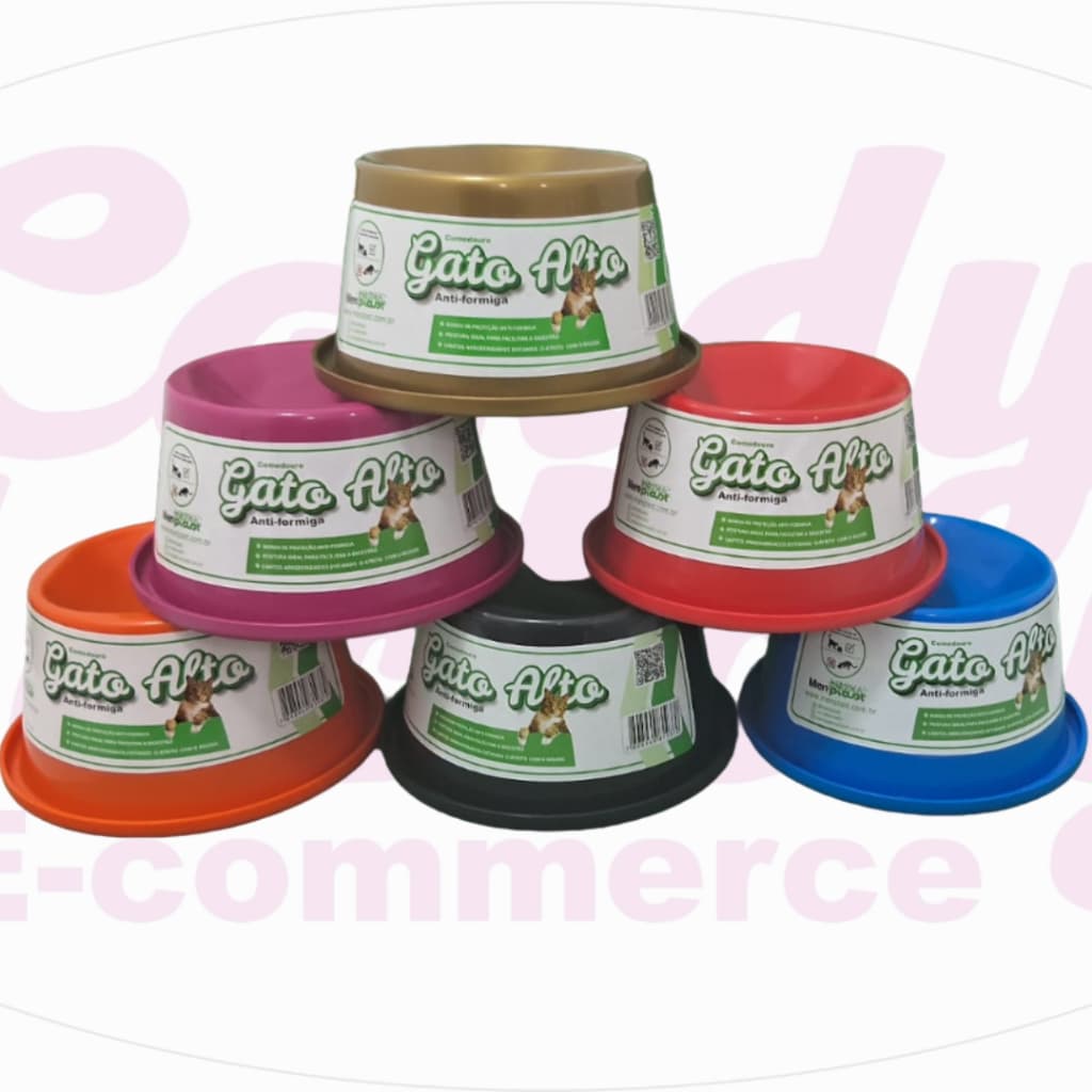 Comedouro Bebedouro Elevado Postura Correta para Gatos Altura Certa Alto e Cães Raças Mini Anti Formiga Ergonômico Pet