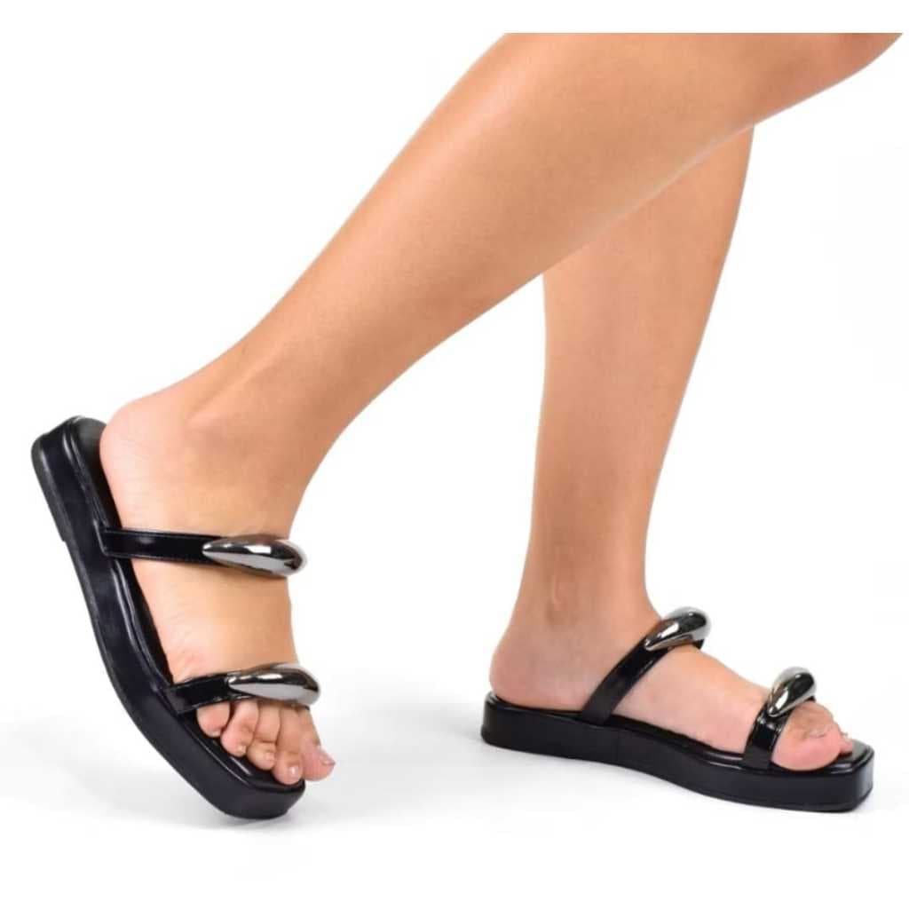 Sandália Feminina Flat Tamanco Confortável M