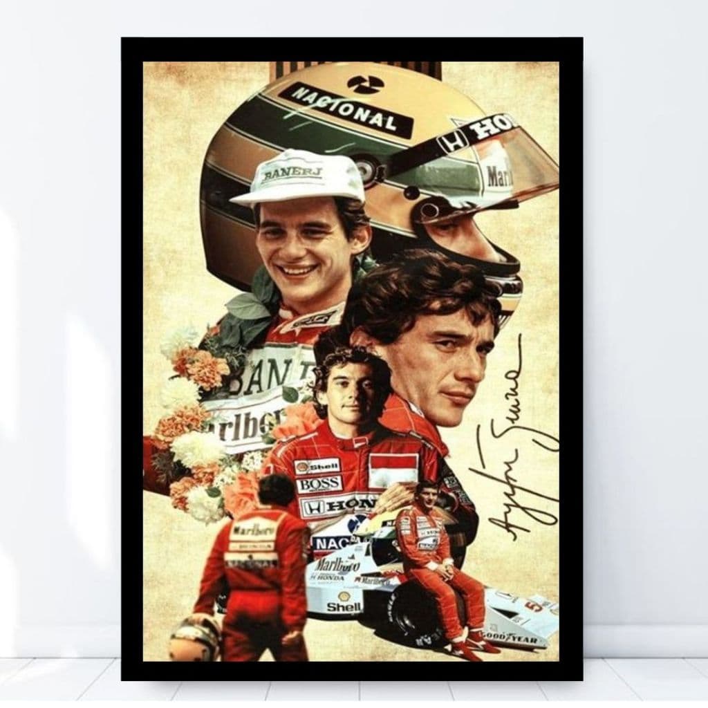 Quadro pôster fotográfico decorativo ayrton senna