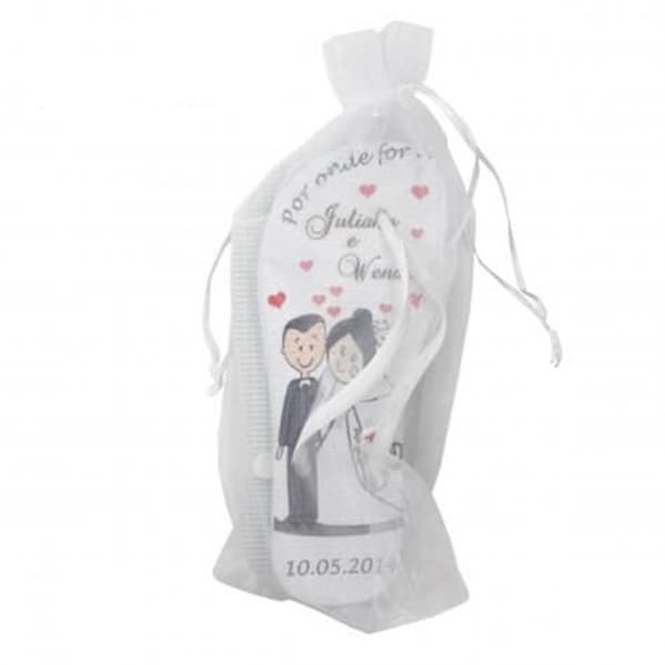 20 saquinhos de organza 20x30 Branco fita cetim chinelo