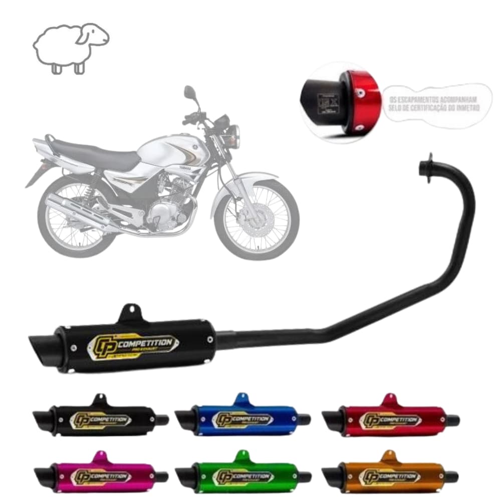 Escapamento Ponteira Curva Preta Moto Yamaha Modelos Ybr 125 Competition Pro Tork Pro Tork