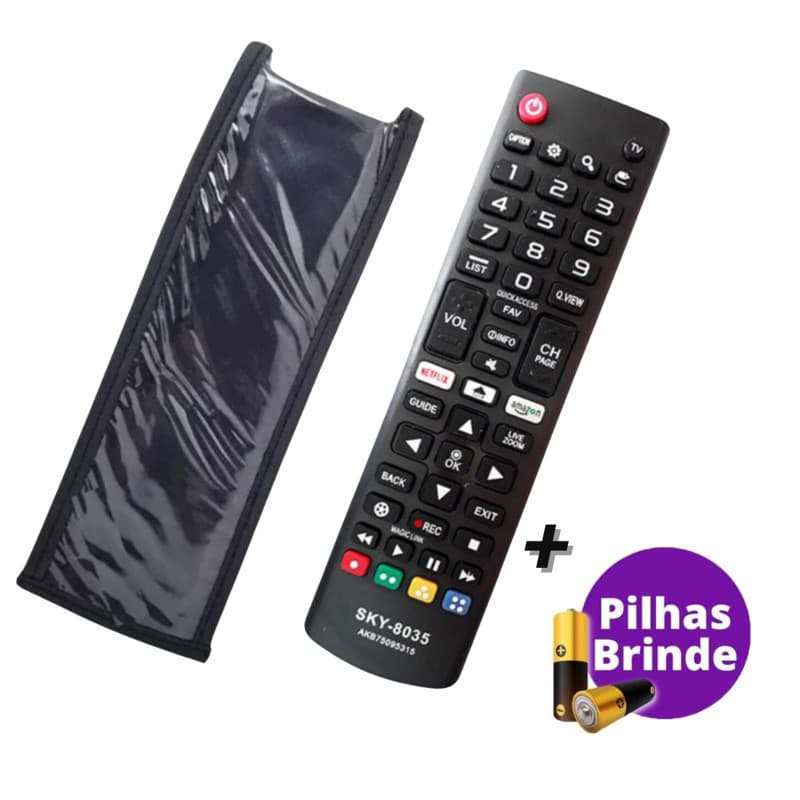 Kit Controle Remoto Capa de Proteção Completo Compatível Com LG TV Smart Netflix Amazon