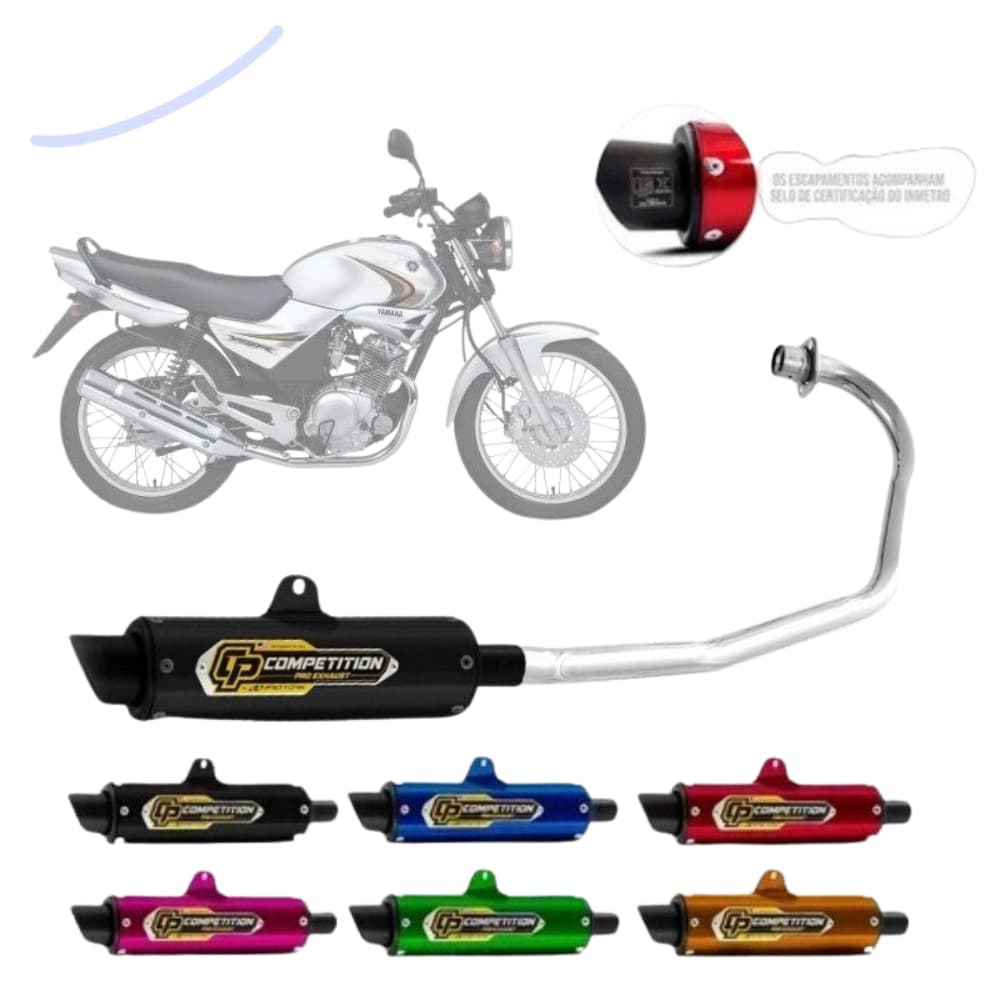 Escapamento Ponteira Curva Preta Moto Yamaha Modelos Ybr 125 Competition Pro Tork Pro Tork