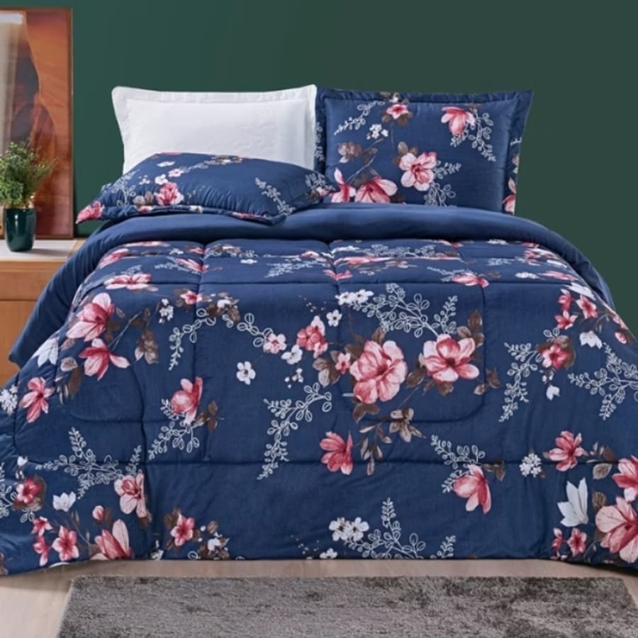 EDREDOM CASAL DUPLA FACE AVULSO ESTAMPADO