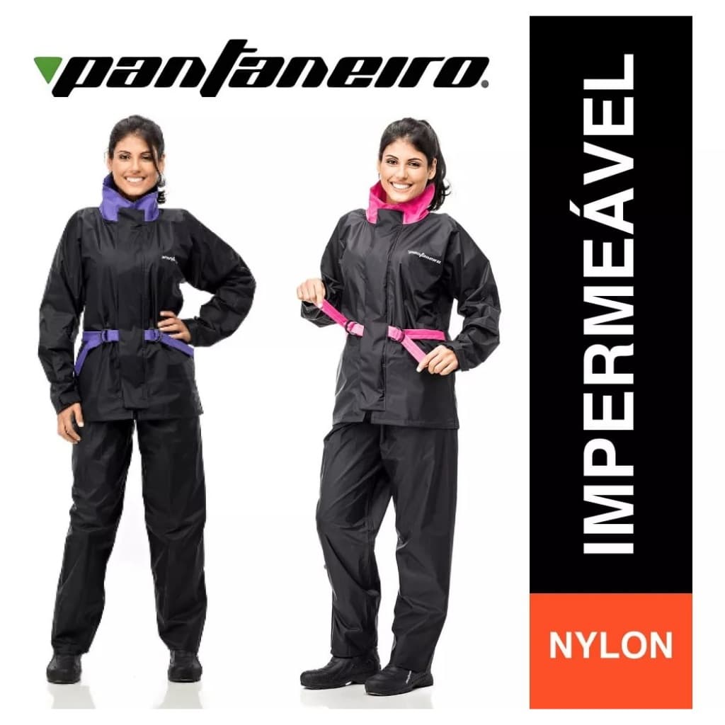 Capa De Chuva Motoqueira Feminina Nylon Pantaneiro Gola Lilaz