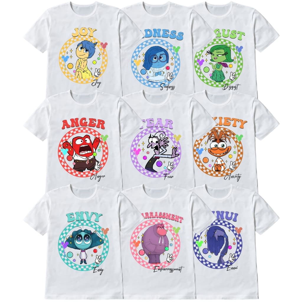 Camiseta Infantil Divertidamente 2 Todas as Emoções Cor Branca Malha Premium
