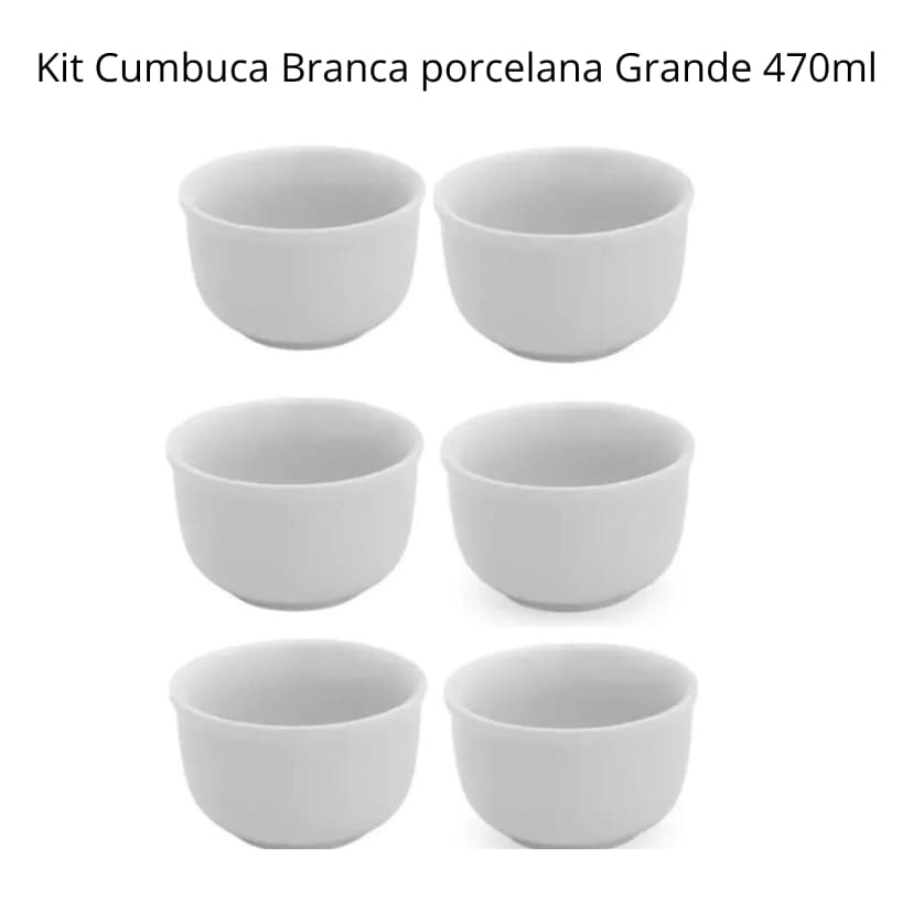 Kit 4 Cumbuca Bowl Porcelana Tigela Caldos Sopas 470ml