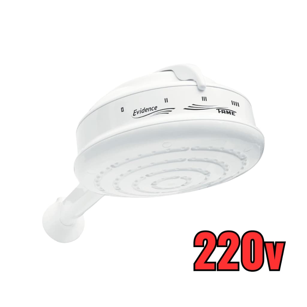Chuveiro Elétrico de Parede Fame Evidence Branco 6800W 220V