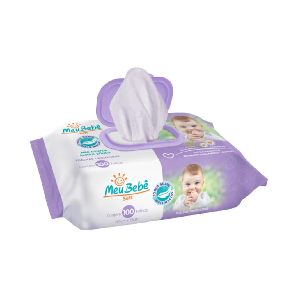 Toalha Umedecida Meu Bebê Soft 100 Folhas
