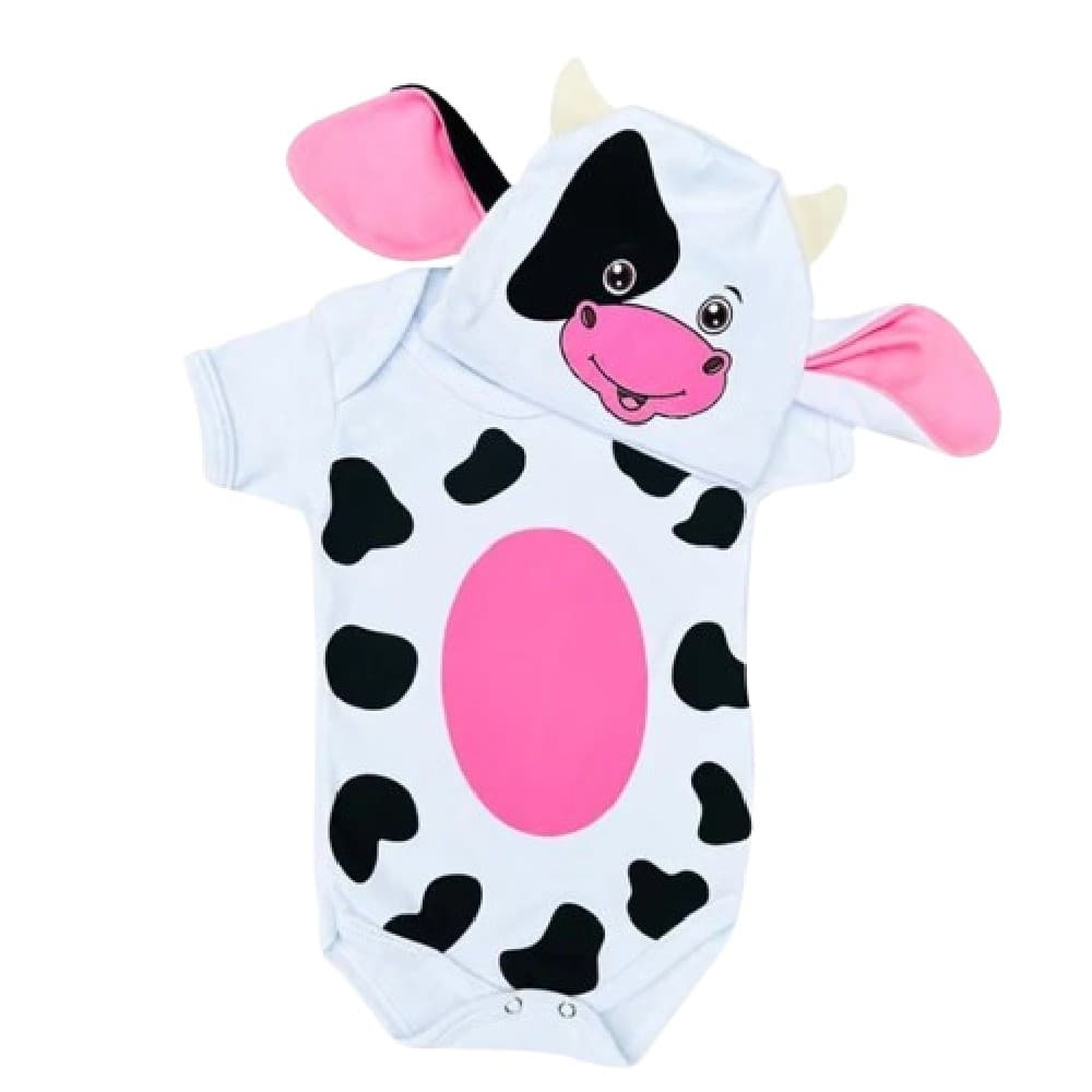 Body Bebê Mesversário Temático Vaquinha + Touquinha