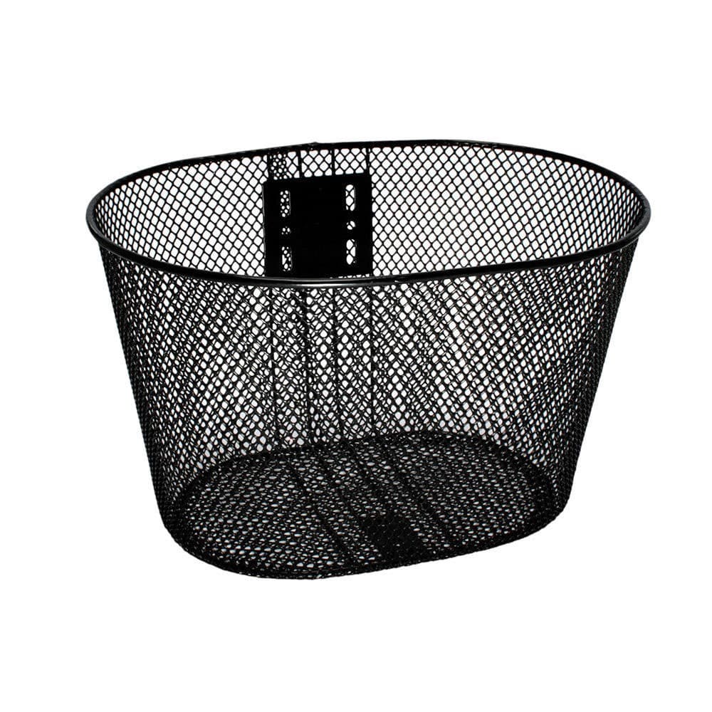 Cesta Cestinha Aramada Bicicleta 24/26 Grande Preto C/ Haste Bicicleta Bike