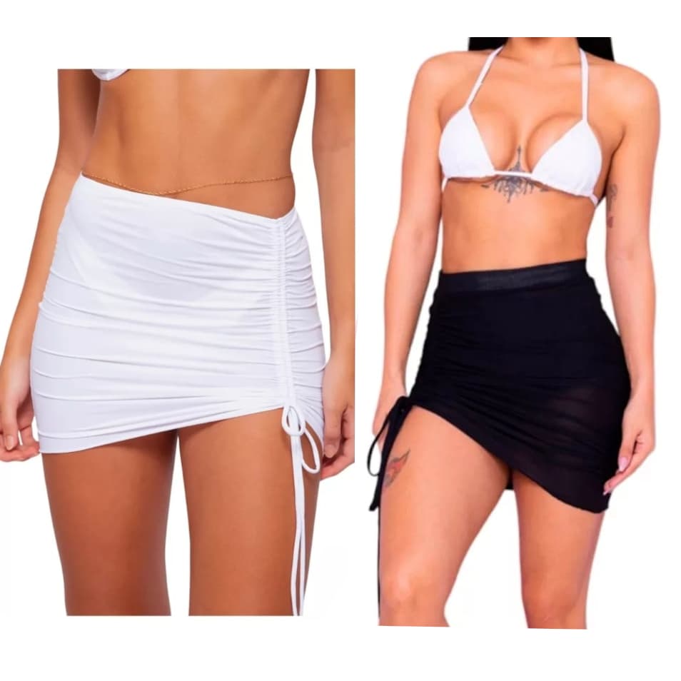Saia puxe lateral saída de praia KIT C/2 1 PRETA 1 BRANCA COM REGULAGEM
