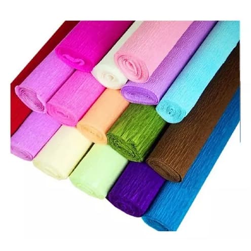 Papel Crepom Comum 48cmx2m com 10 Folhas KAZ Diversas Cores