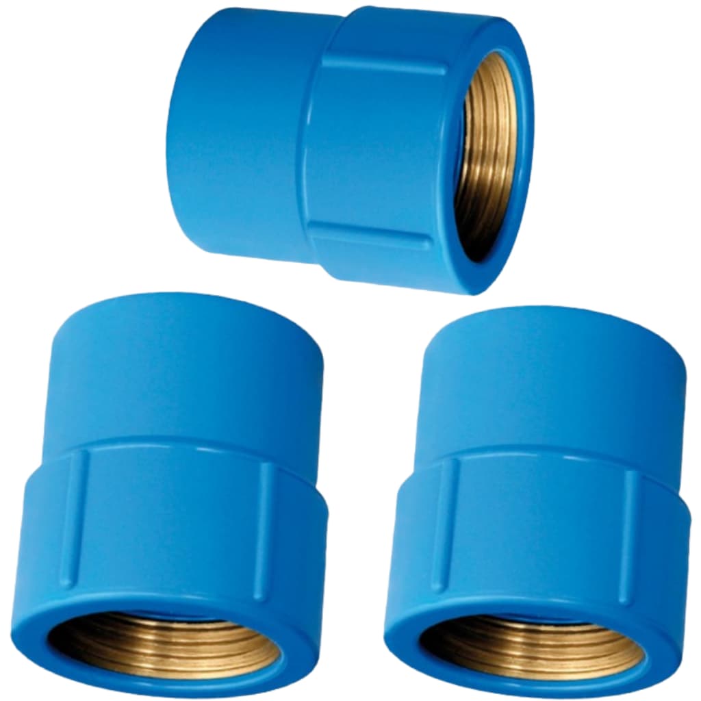 Luva Soldavel Azul Bucha de Latão 25mmx3/4" Com 3 Peças