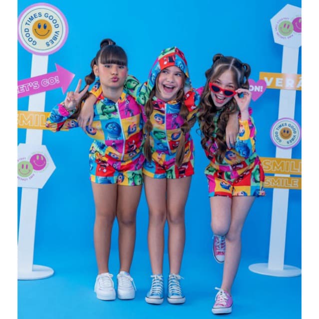 Roupa Infantil Menina Bomber Divertida Mente 2/4/6/8/10/14 anos