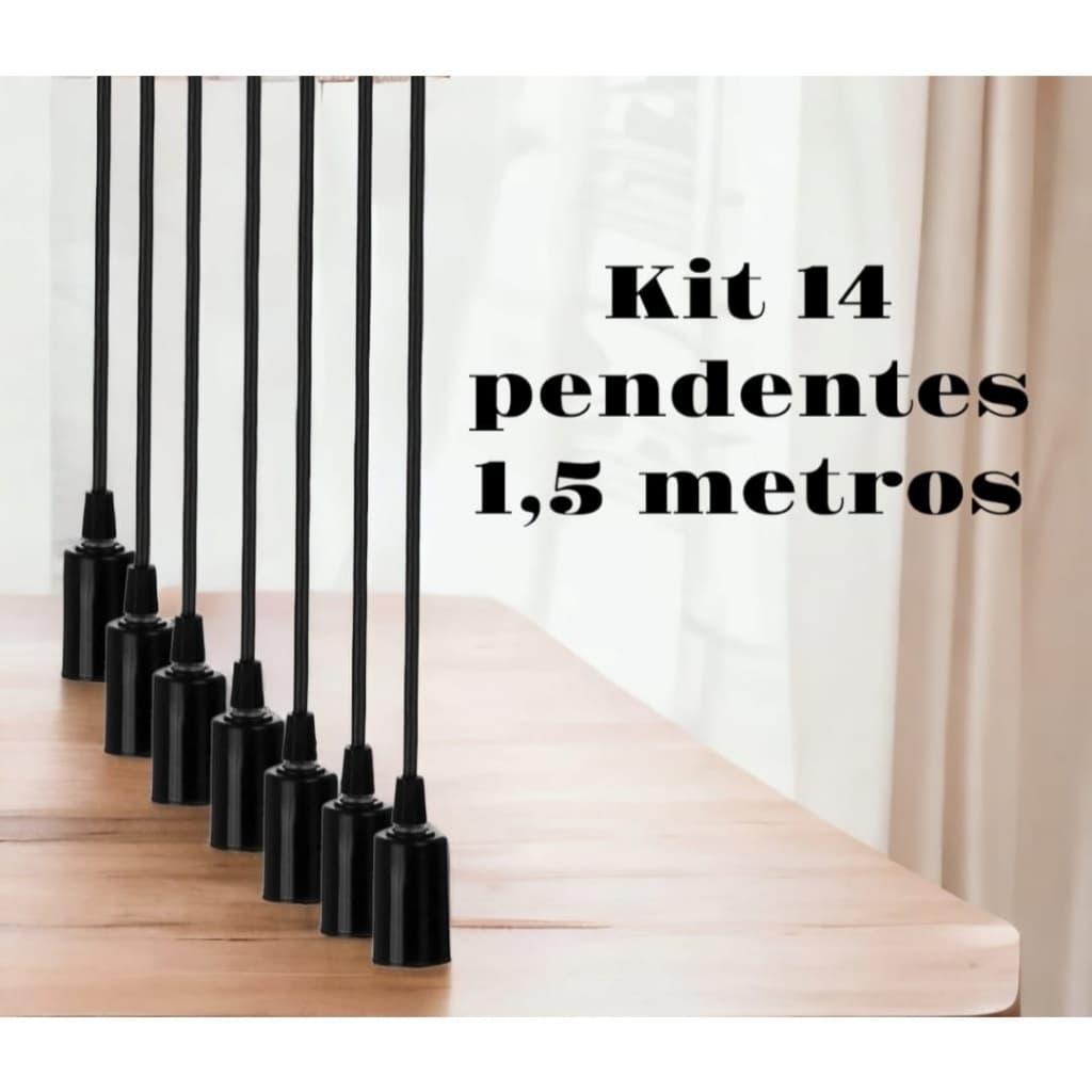 Kit 14 pendentes com plug macho para decoração de festas eventos  para instalação