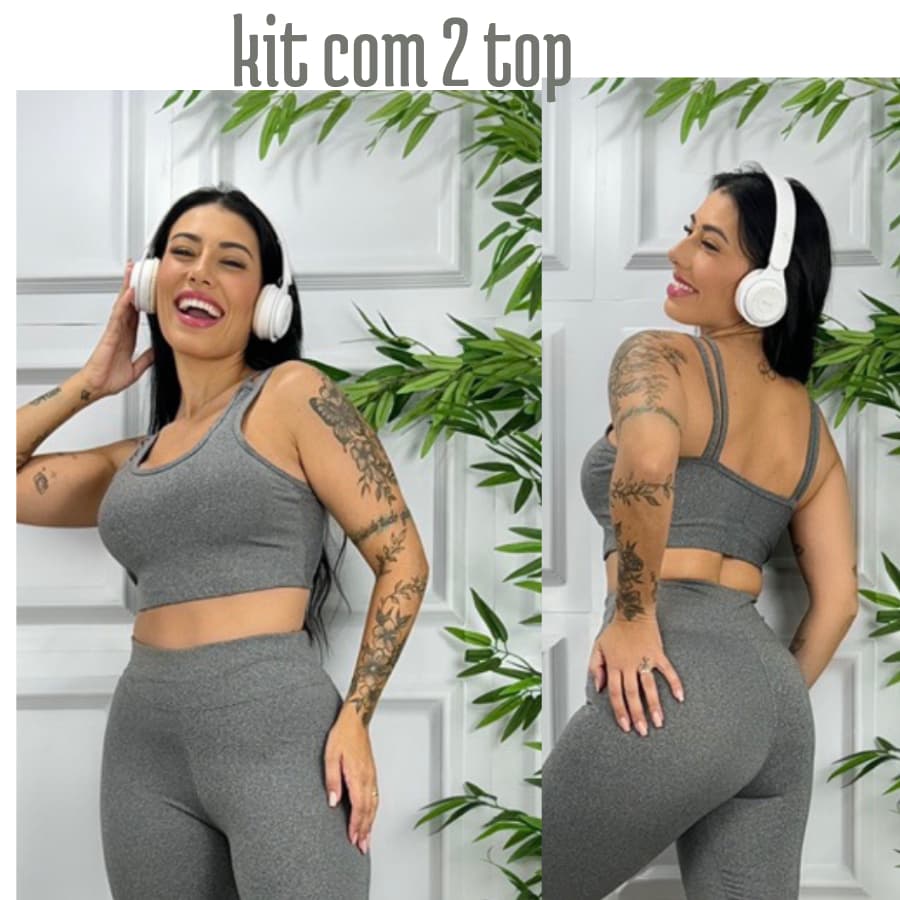 kit com 2 top com Bojo Academia Poliamida.
