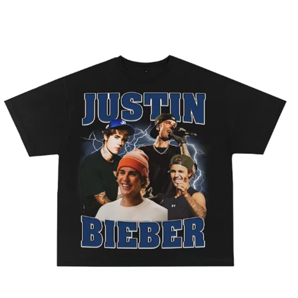 Camiseta Justin Blue Vintage Camisa 100% Algodão
