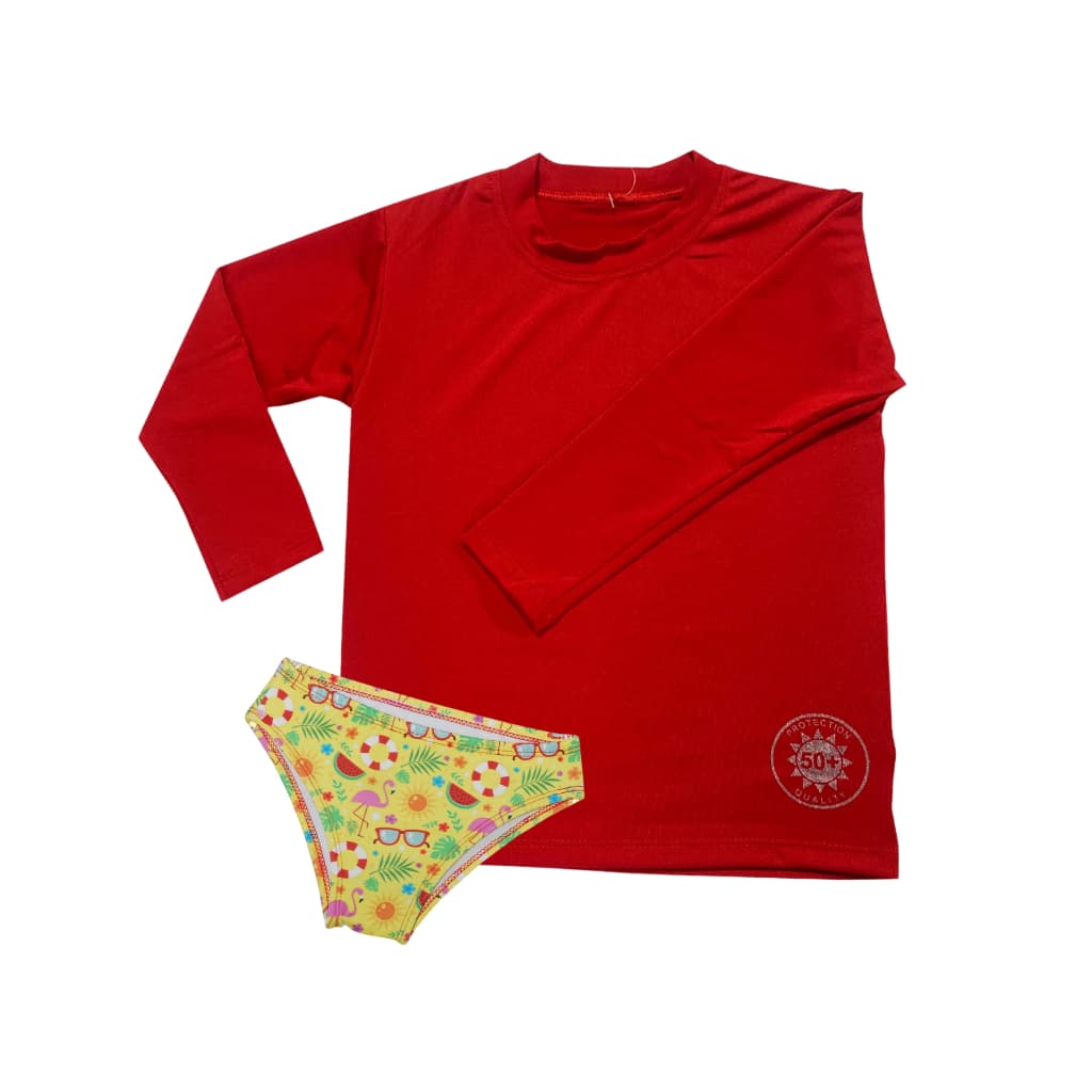 conjunto de proteção camisa + calcinha  praia/piscina infantil/juvenil