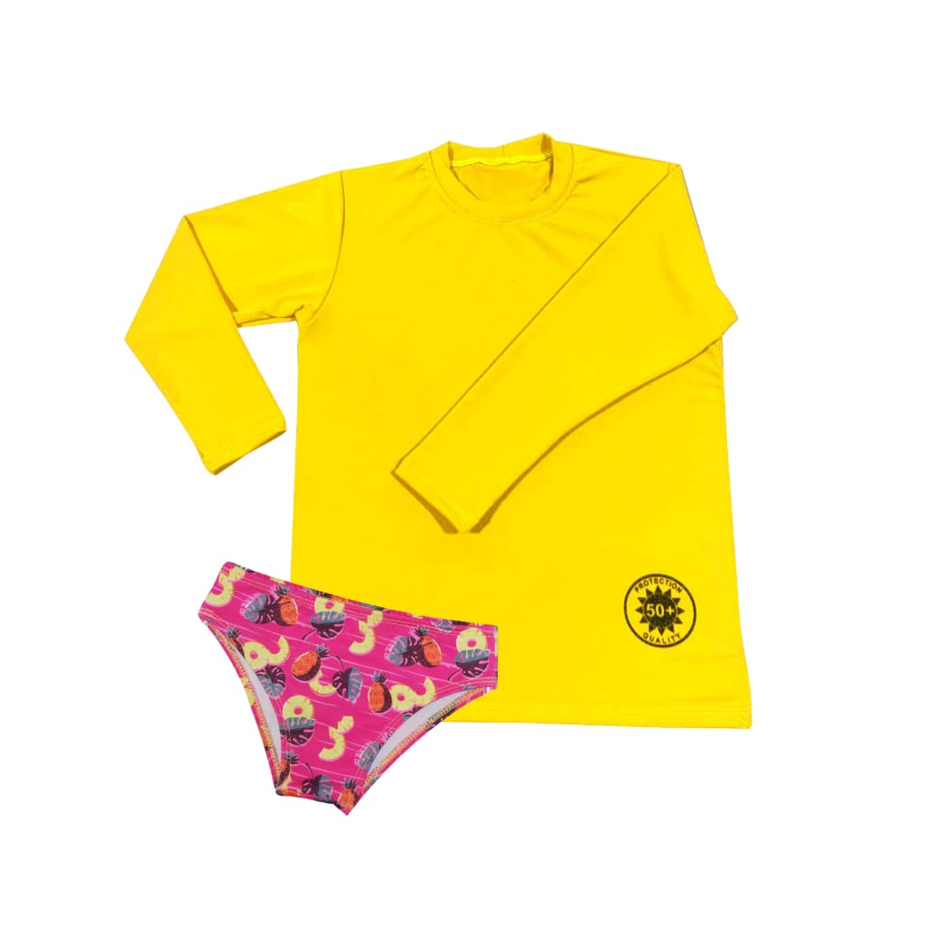 conjunto de proteção camisa + calcinha  praia/piscina infantil/juvenil